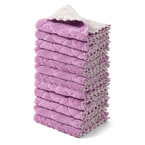 12 Pack Microfiber Dish Cloths for Kitchen Washing Dishes (12 Count)