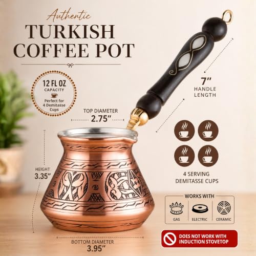 12 oz Handmade Copper Turkish Coffee Pot