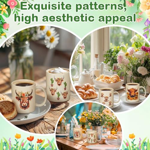8 Pcs Ceramic Coffee Mugs 12 Oz Handle (8 Count)