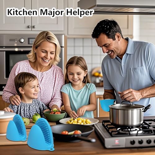 3 Pairs Oven Mitts Silicone Pot Holders Set Heat Resistant for Kitchen (6 Count)