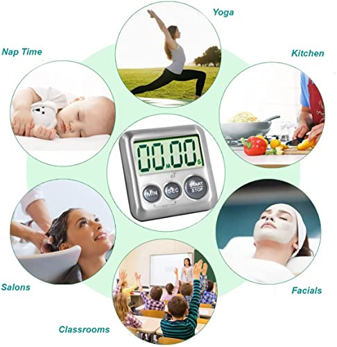Elegant Digital Kitchen Timer Stainless Steel (6 Count)