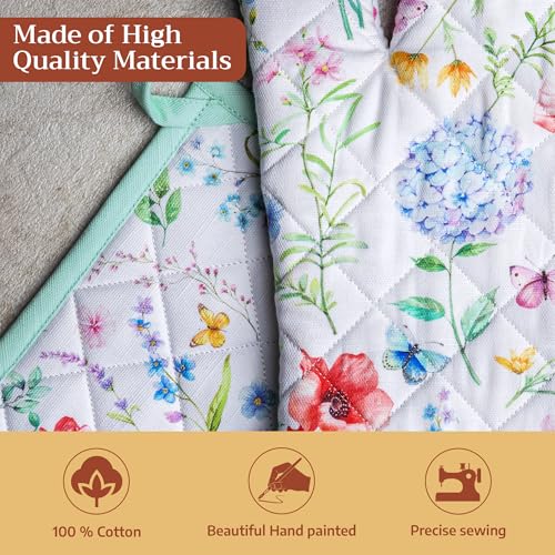 100% Cotton Oven Mitt & Pot Holder Set