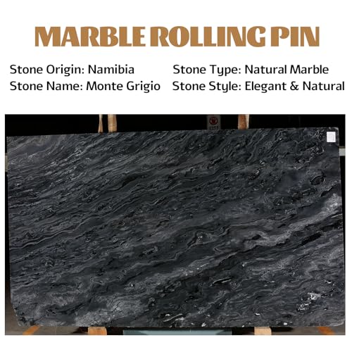 African Natural Grey Marble French Rolling Pin