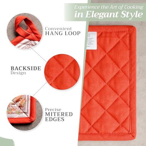 100% Cotton Oven Mitt & Pot Holder Set
