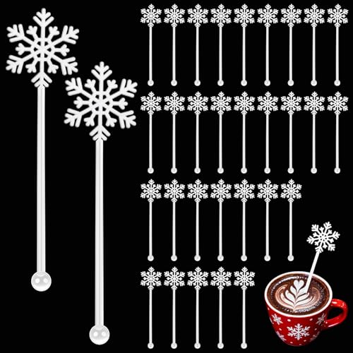 36 Pcs Christmas Snowflake Stir Sticks