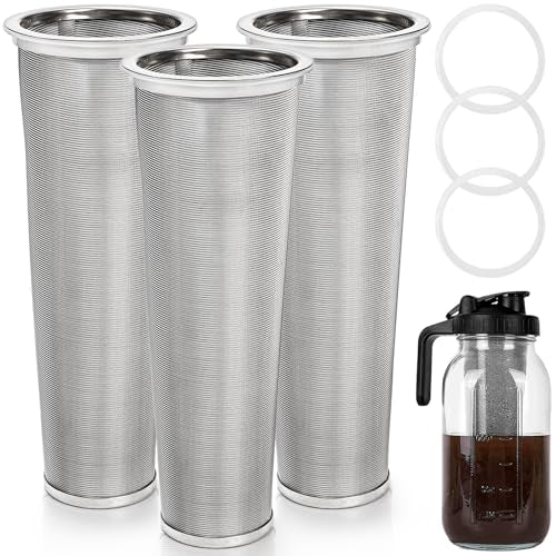 3 Pack Cold Brew Coffee Filter for 64oz Wide Mouth Mason Jar (3 Count)
