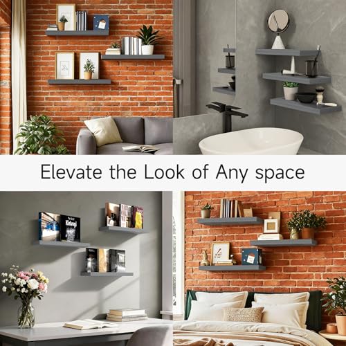 Grey Floating Shelves 15.7in