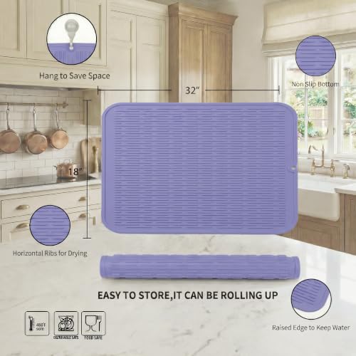 Silicone Dish Drying Mat for Multiple Usage