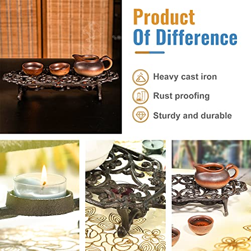 Heavy Duty Cast Iron Teapot Dish Warmer Stable Holder for Tealight Stand