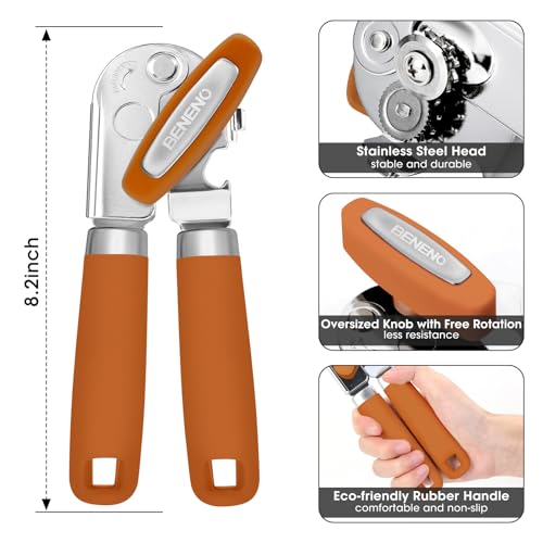Heavy Duty Hand Can Opener Manual with Magnet Lid Remover