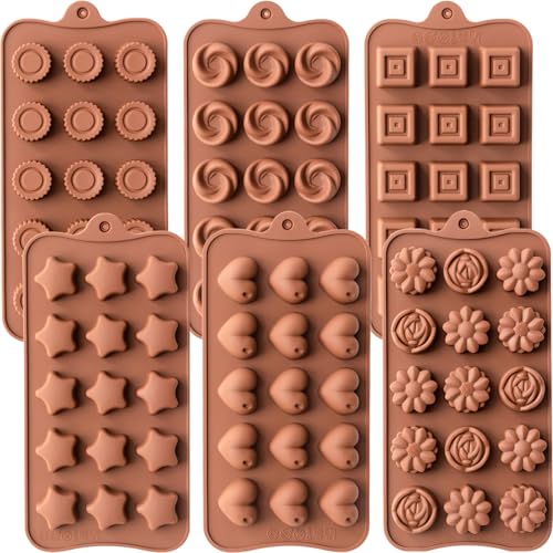 6 Pack Silicone Chocolate Candy Molds