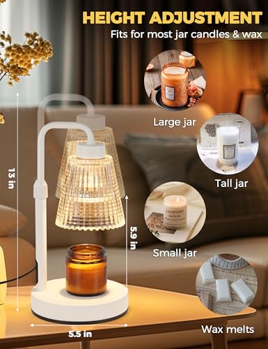 White Candle Warmer Lamp with 24h Cycle Timer