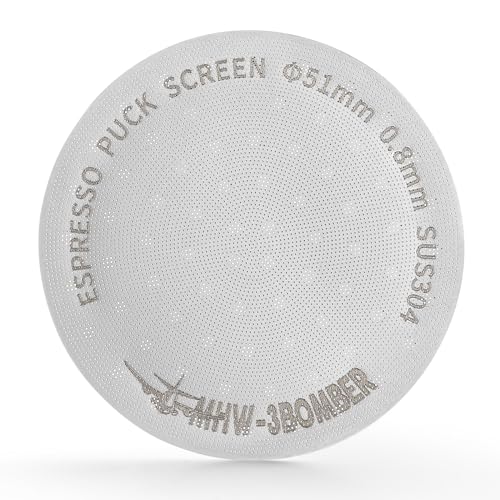 51mm Puck Screen Metal Espresso Puck Screen Reusable Coffee Filter for 51mm Portafilter Basket 0.8mm Thickness FG5580S