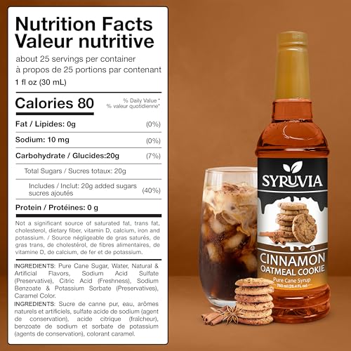 Coffee Syrup Cinnamon Oatmeal Cookie Flavored Syrup for Drinks (25.4 Fl Oz)