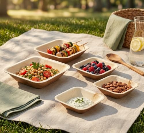 Disposable Bamboo 4" Square Bowl (1000 Count)