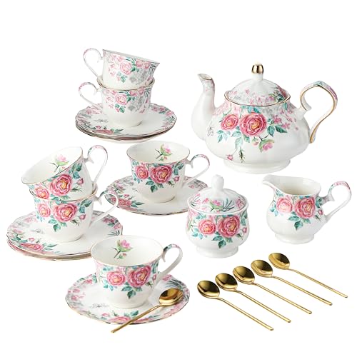 15 Piece British Bone China Tea Cup Sets (15 Count)