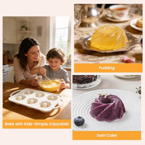 Mini Swirl Cake Pan with Metal Reinforced Frame (2 Count)