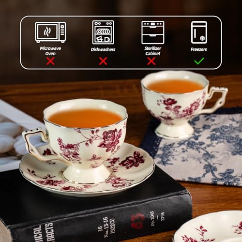 Tea Cups and Saucers Set of 2 (2 Count)