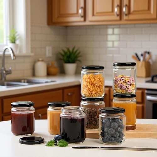 24Pack 8oz Glass Jars with Lids (24 Count)