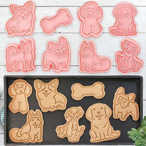 8 Dog Cookie Cutters Set (8 Count)