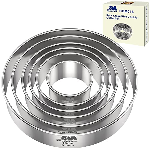 M JNGMEI 6 Pieces Stainless Steel Cookie Cutter Set 2''