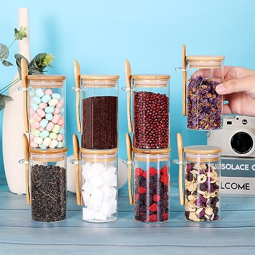 Glass Jar with Bamboo Lid and Spoon (3 Count)