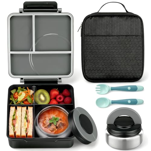 Bento Lunch Box for Kids with 8oz Soup Thermo&Lunch Bag