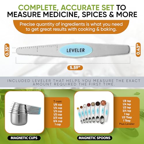 15 Magnetic Measuring Cups & Spoons Set w