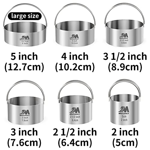 Biscuit Cutter Set for baking 2inch 2.5inch 3inch 3.5inch 4inch 5inch large size Round Metal Baking Rings with handle for Pastry