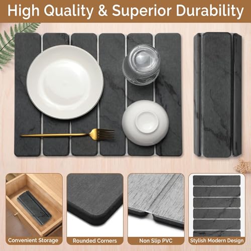 Small Stone Dish Drying Mat for Kitchen Counter (2 Count)