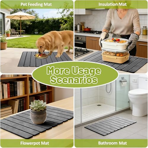 Large Stone Dish Drying Mat for Kitchen Counter