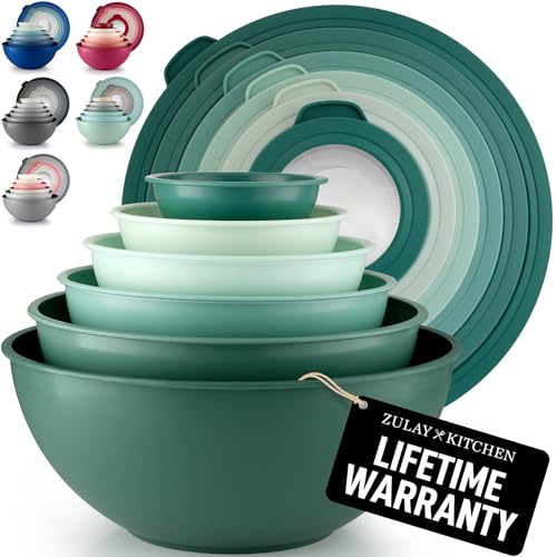 12 Piece Plastic Mixing Bowl Set