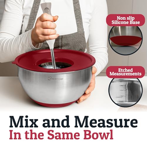 Stainless Steel Mixing Bowls with Lids Set (5 Count)