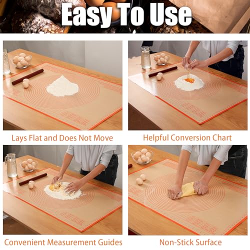 Silicone Pastry Mat 36x24 Inch Nonstick Baking Mat