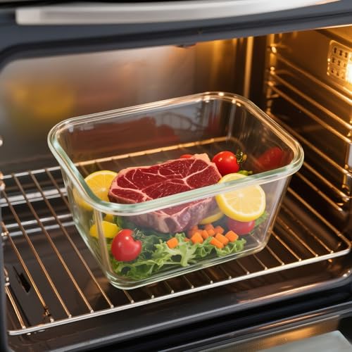 2 Pack Large Glass Storage Containers with Lids 85oz