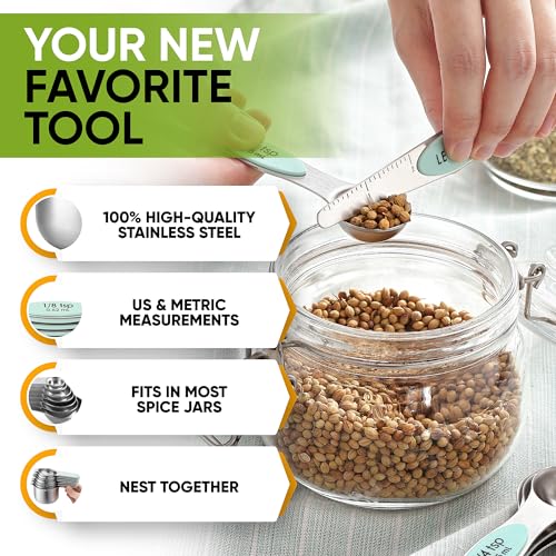 Magnetic Measuring Cups & Spoons Set of 15 with Levelers