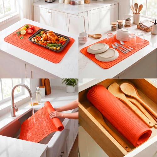 Silicone Dish Drying Mat for Multiple Usage