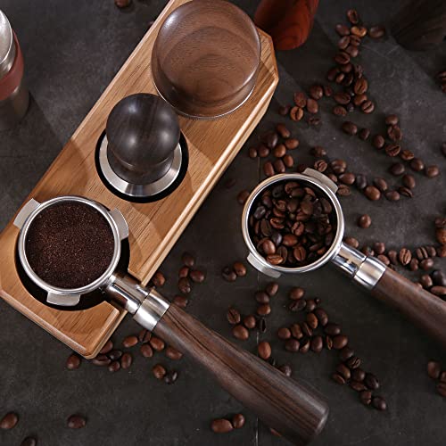 54mm Bottomless Portafilter with Double Shot Filter Basket & Wood Handle for Breville Barista Express Impress