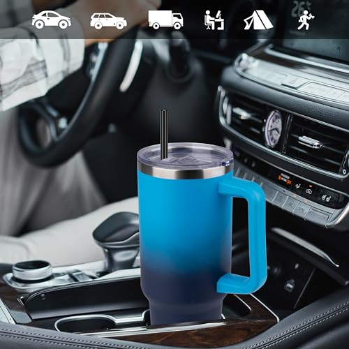 40 oz Tumbler with Handle and Straw