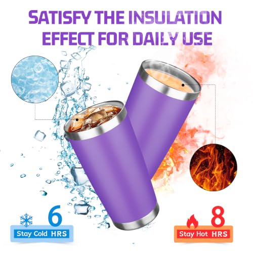 20oz Tumbler with Lid Double Wall Vacuum Insulated Travel Coffee Mug Stainless Steel Thermal Cup Powder Coated Sturdy Coffee Tumbler for Hot and Cold Beverage