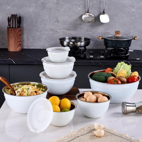 White Mixing Bowls With Airtight Lids