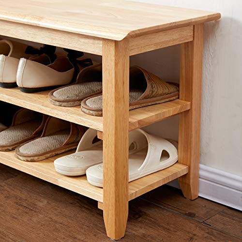 Shoe Rack Bench Wooden Storage Bench Entryway Bench