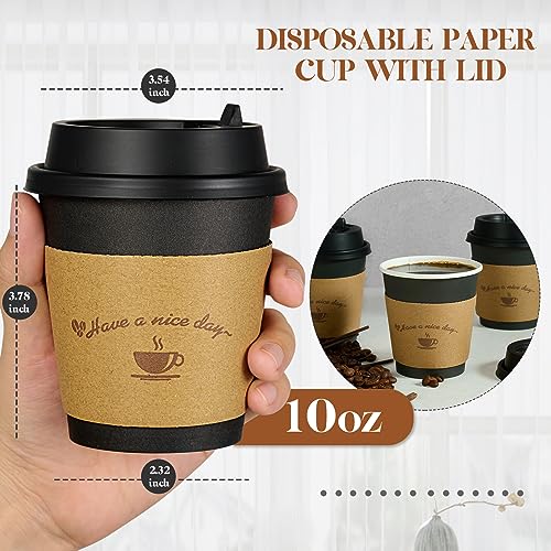 100 Pack 10 oz Paper Coffee Cups for Hot Chocolate Drinks (100 Count)