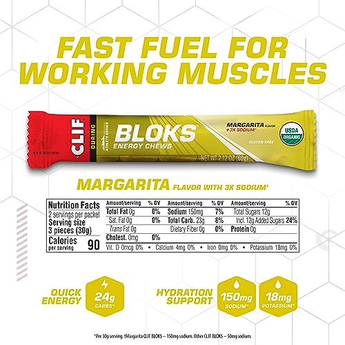 Clif Bloks Margarita Flavor with 3X Sodium (38.16 Ounce)