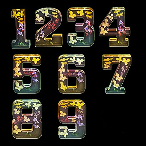 7 inch Number Resin Mold 7 Inches 9 Pack Arabic Alphabet Mold 0