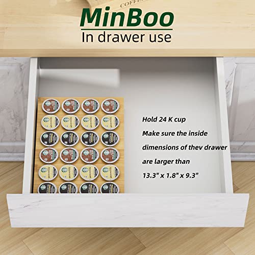 BamBoo k cup holder Drawer or Countertop k cup Organizer Coffee Pod Holder Hold 24 Coffee Pod Storage Kcup coffee pods holder for coffee station Office and Kitchen k cup storage