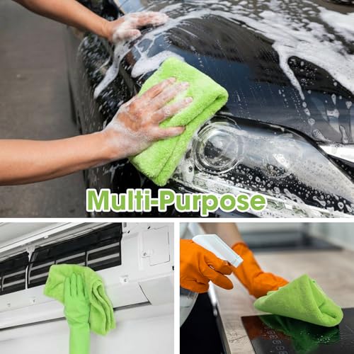 30 Pcs 16 x 16 Inch Edgeless Microfiber Plush Towels for Cars Detailing Drying Wash Polishing Absorbent Cleaning Cloths (30 Count)