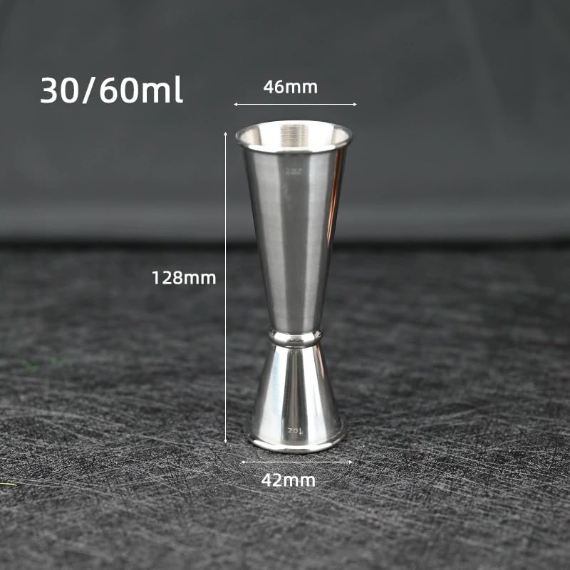 2-Piece Dual-Sided Bartending Jigger Set - 1oz & 2oz Measured Markings, 304 Stainless Steel, Food-Grade Cocktail Measuring Tool for Professional & Home Bars (2 Count)