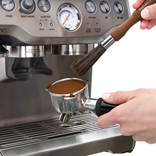 Natural Pig Bristle Espresso Maker Brush with Oiled Thermowood Handle