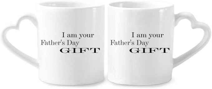 Gift Dad Father's Festival Quote Couple Porcelain Mug Set Ceramic Lover Cup Heart Handle